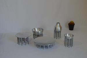 Bol de service en aluminium avec base de pied Style unique Bol en aluminium plaqué or Offre Spéciale de qualité Nouveau look Bol fabriqué à la main - Product Image 5