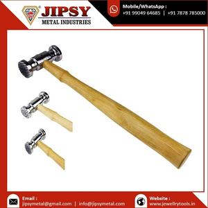 Marteau à texturer interchangeable à 9 faces texturées, matériau en métal et en bois neuf pour l'industrie et les bancs de bijouterie - Product Image 3