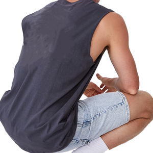 Débardeur bleu marine extensible uni sur mesure OEM pour homme/garçon, collection été - Product Image 5