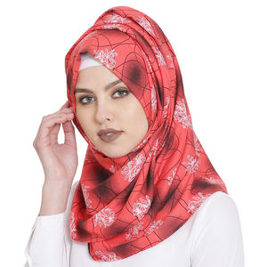 Écharpe longue en mousseline de soie, hijab instantané et personnalisé avec bonnet intérieur, écharpe châle, doublure en satin, pour femmes, nouvelle collection 2022 - Product Image 6