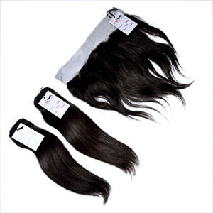 Lots de Cheveux Humains Vierges Brésiliens Ondulés, Cheveux Indiens, Frontaux et Closures en Dentelle HD, Extensions de Cheveux Humains de Temple Indien – Fournisseurs - Product Image 2