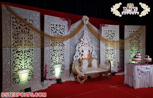 Hindou-Chrétienne Fusion Scène De Mariage Bollywood Fusion Décoration De Scène De Mariage Majestueux Indien D'étape De Réception De Mariage - Product Image 6