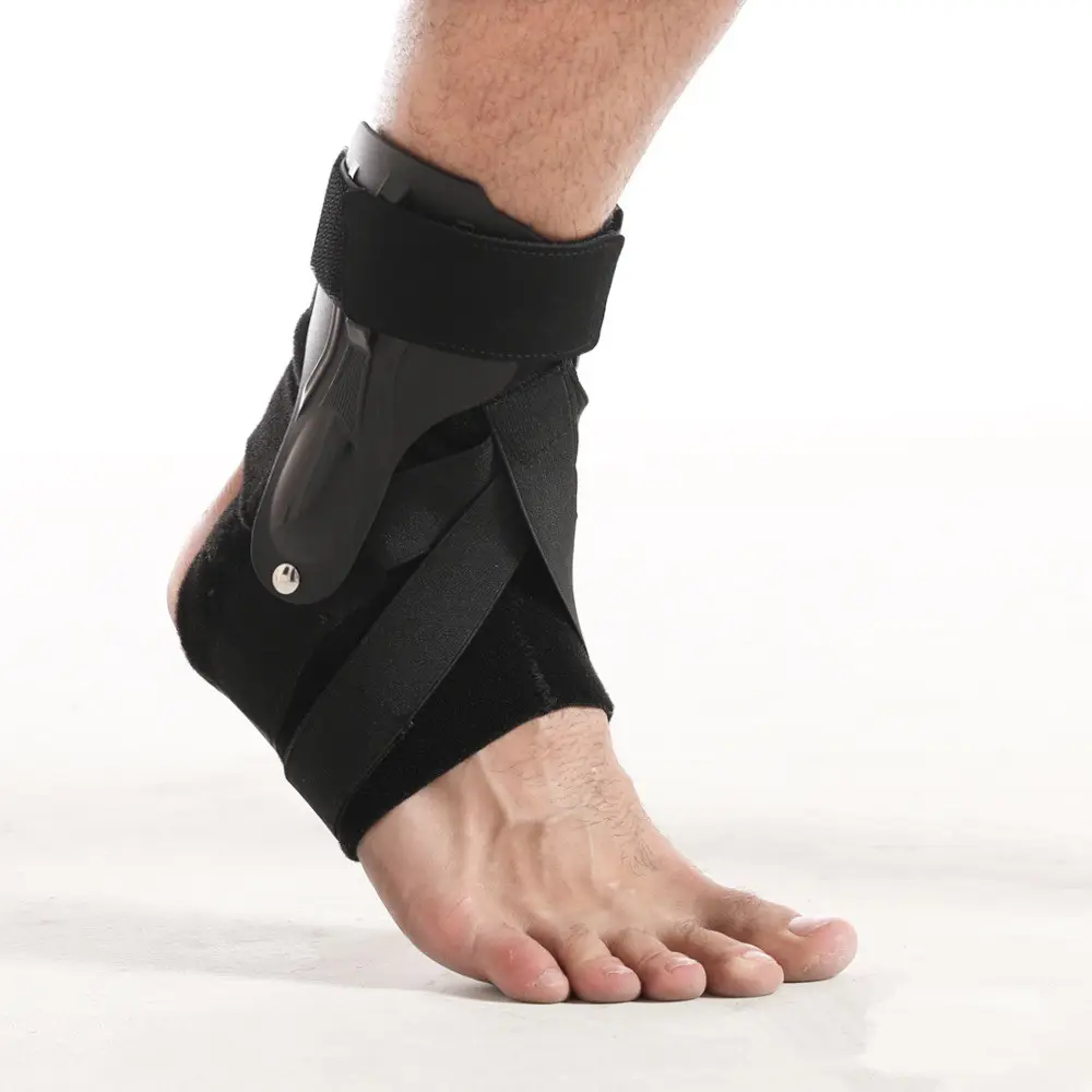 Hochwertiger verstellbarer Doppelpolster-Kompressions-Knöchel träger für Männer in Schwarz