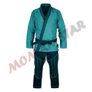 Fait sur commande 100% Coton Costumes De Karaté Meilleure Vente Bonne Conception Hommes Uniformes De Karaté En Couleur Verte - Product Image 3