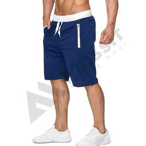 2021 nuevos pantalones cortos personalizados para hombres, entrenamiento de gimnasio, Fitness, sudor, patrón sólido, cintura elástica, 100% algodón - Product Image 6