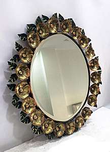 Miroir mural décoratif de couleur or, grand fil de beauté, pour décoration de maison, cadre métallique suspendu, miroir mural - Product Image 5