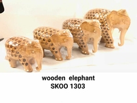 Huiyang — Articles meubles de maison, sculpture en bois, éléphant, décoration pour Table de bureau, artisanat indien de style Boho, vente en gros