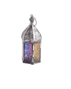 Linterna Oriental de metal/vidrio, farol de diseño marroquí - Product Image 1