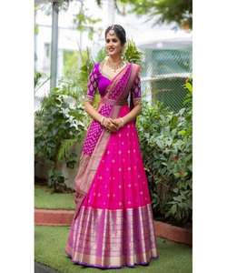 Nouvel arrivage Banarasi soie broderie séquence travail Lehenga Choli avec Dupatta mariée porter ethnique Saree prix de gros vêtement - Product Image 1