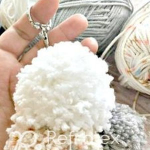 Acrylic <b>Pom</b> <b>Pom</b> <b>Keyrings</b> - Product Image 1
