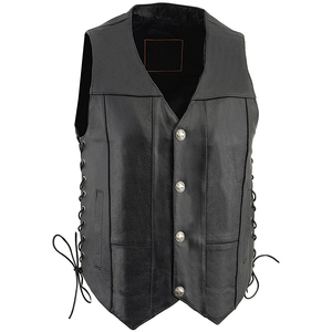 Gilet en cuir de moto de style occidental avec décoration de logo - Product Image 6