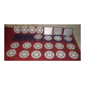 Plaques rondes blanches à incrustation en marbre pour décoration, 100 pièces, avec boîte en velours - Product Image 1