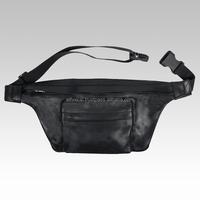 Tas pinggang pria kulit sapi asli, tas pinggang pria kulit sapi asli 100%, tas sabuk Fanny Logo kustom, tas Beltpack untuk perjalanan