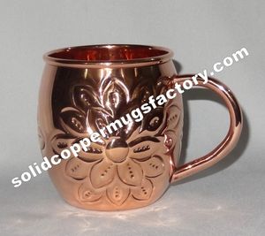 แก้วมักทองแดงสลักลายนูนดีไซน์ใหม่หรูหราระดับพรีเมียมสำหรับใช้ในบาร์อุปกรณ์เสริมเครื่องดื่มบาร์บาร์ - Product Image 4