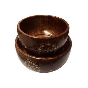 Cuenco para servir alimentos de alta calidad ecológico pulido marrón de madera para postre y sopa a granel - Product Image 6