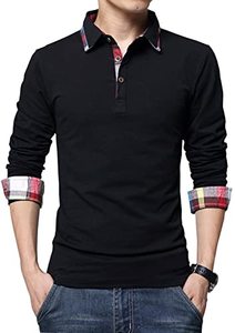 Polos blancs à manches longues pour hommes, t-shirts polos pour garçons, bureau décontracté, chemise homme grande taille - Product Image 5