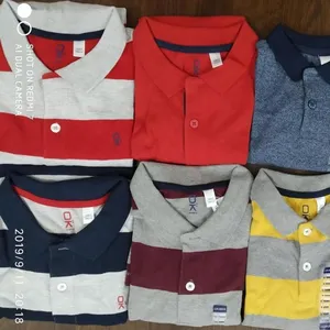 Overschrijding, High End Merk Labels Apparels Jongens Kids Lange Mouwen Knoopsluiting Casual Katoen Uitloper Polo Shirt Bangladesh Stocklot
