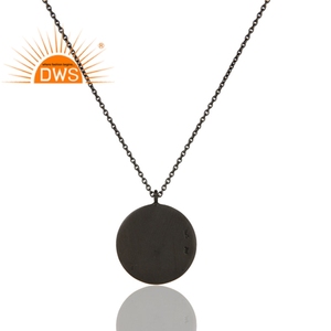 Pendentif Smiley Design pour femmes, collier en argent plaqué Rhodium, vente en gros - Product Image 2