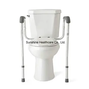 Ba348 Stand Alone Wc Rail Badkamer Safety Frame Aluminium Commode Stabiliteit Leuningen Ouderen Toiletsteun