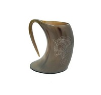 Corne à boire style Viking, 1 pièce, Original fabriquée à la main, tv Tankard pour bière, naturelle polie à la main
