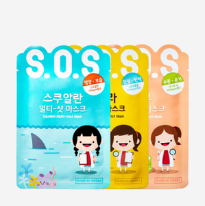 CURE S.O.S Squallan Multi-Shot Herbal Nourishing Moisturizing Firming Skin Troubles Care Sheet Mask Pack Korean Cosmetic - Product Image 2