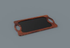 Bandeja cuadrada de madera de Acacia con asas de Metal y acabado natural, decoración de boda, mesa superior, plato de servicio - Product Image 4