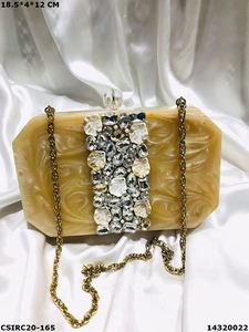 Designer Handmade Resin Evening <b>Bags</b> Unique Stone Patterned Bridal <b>Clutches</b> and <b>Wedding</b> Party Purses Elegant and Stylish - Product Image 3