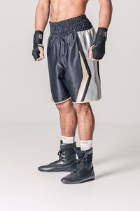 MENS LUXURY <b>BLACK</b> SATIN and SNAKESKIN BOXING SHORTS LATEST DESIGN CUSTOM MADE MMA SHORT for MEN - Product Image 6