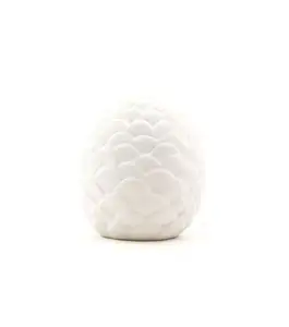 Wholesale white ceramic pine cones shape ornament for Christmas tree decoration