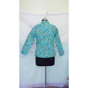 Veste en coton réversible Kantha matelassée motif Argyle unisexe Manteau de mode de festival Court Longueur Hiver Femmes - Product Image 3