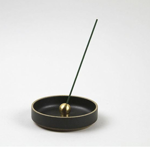 Porte-encens à reflux en laiton, métallique en or - Product Image 4