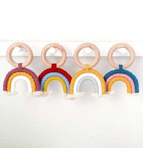 Mordedor de ratán arcoíris degradado bohemio tradicional para bebés para uso escolar en el comedor del dormitorio del Hotel al aire libre - Product Image 2