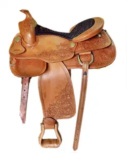 Premium Leather Barrel Racing Western Horse Saddle Tack (Seat Size 14"-18") Available Multiple Color and Sizes