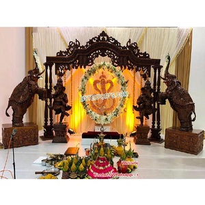 Grand Wedding Occasion Stage Decoration Traditional Poruwa Ceremony Wedding Stage Unique <b>Elephant</b> Theme Wedding Stage <b>Decor</b> USA - Product Image 1