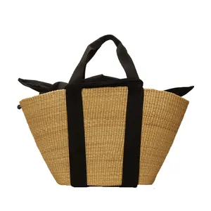 Eco Friendly OEM ODM Brand Lady Fashion Tote Bags New Arrival Fabric Bucket Summer Beach Seagrass Women Handbags