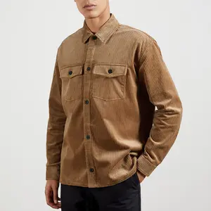 OEM Service Fashion Men's 100% Cotton Rigid Vintage Corduroy Jacket Retro style Outwear Japanese Single Breasted Coat