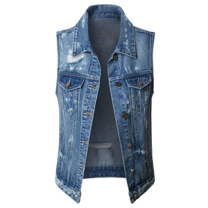 เสื้อกั๊กยีนส์ฟอกแสงขี่มอเตอร์ไซค์,เสื้อกั๊กยีนส์สำหรับสุภาพสตรีคุณภาพดีที่สุด - Product Image 3