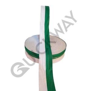 Cintas Personalizadas Grosgrain Cinta Ceremonial Medalla Cintas Personalizadas Color Verde Sólido Con Línea de Diseño Blanco - Product Image 6