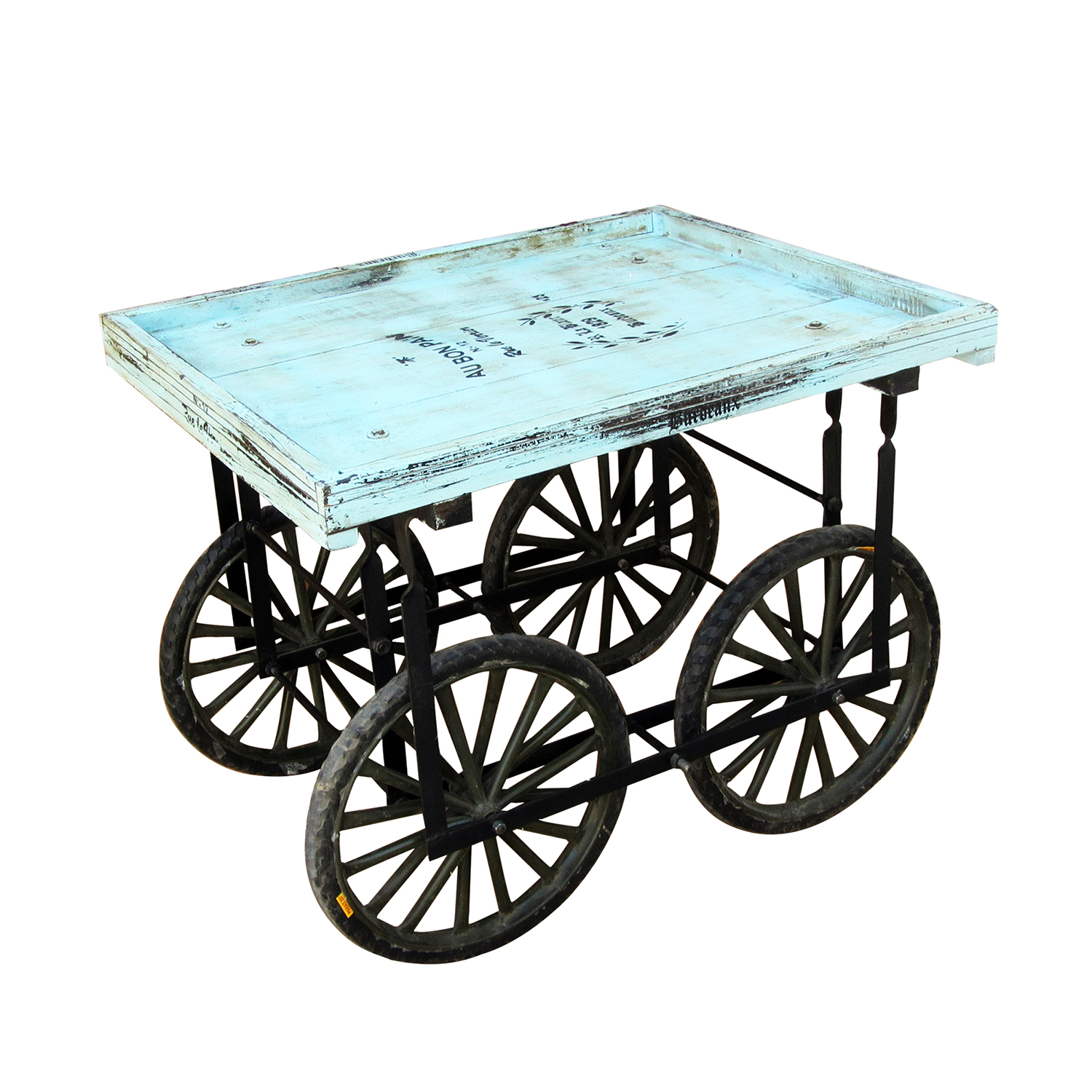 Переработанная древесина, железная роликовая тележка от продавца, тележка для стола, антикварная тележка, роликовое колесо, желез + дерево + пластиковый слой