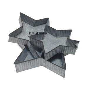 Plateau de service galvanisé de qualité super fine en forme de rectangle Plateau de service de fantaisie Plat de service galvanisé écologique robuste - Product Image 4