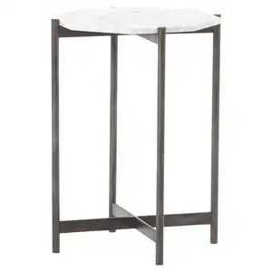 Aluminum Golden Furniture Metal Base Marble Top Round Side Table With Legs Natural New Design Coffee Table for Bedroom