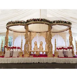हिन्दू शादी पैस्ले नक्काशीदार लकड़ी मंडप भारतीय शादी लकड़ी वेदी मंडप सजावट सबसे अच्छी शादी समारोह मंडप में लकड़ी