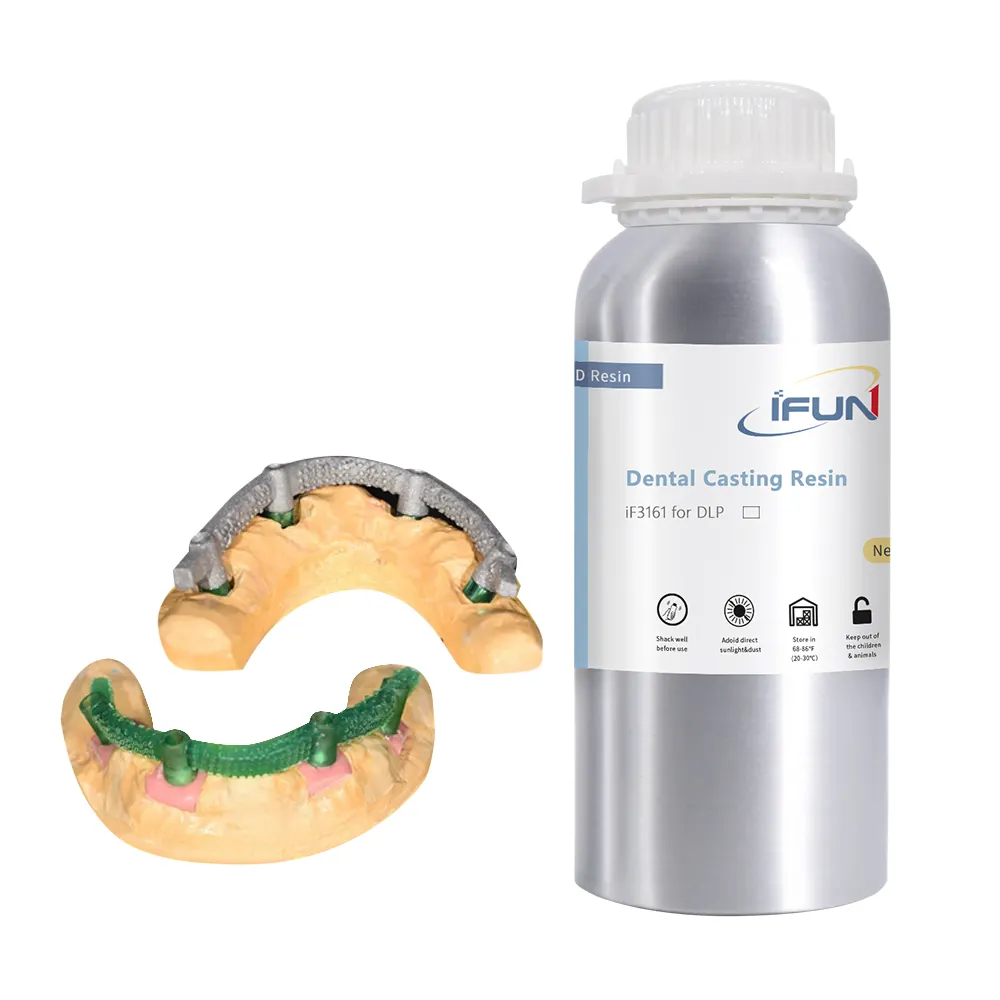 Ifun Zirconium Dioxide High Precision Dental Bridge&crown Castable Resin Electric MSDS Photosensitive Resin Dark Green Color