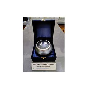 Urne pour animaux de compagnie en aluminium peint à la main bleu Design Odyssey à deux pattes pour les fournitures funéraires de crémation pour animaux de compagnie - Product Image 1