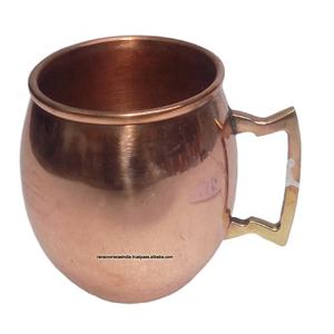 Tasse Vodka en cuivre pur faite à la main avec manche en laiton, mulet de moscou pur, pour Bar et Restaurant, livraison gratuite - Product Image 1