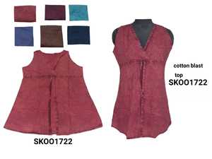 Top bohemio para mujer, ropa con logotipo personalizado, moda, color sólido, informal, sin mangas, corte en A, top informal de algodón para mujer 2021 - Product Image 2