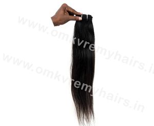 Proveedor-Muestra de cutícula virgen cruda alineada cabello humano Remy natural indio máquina de ondas rectas doble trama extensiones de cabello alto - Product Image 5