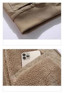 Chaqueta de invierno de talla grande informal para hombre más vendida, insignia de cremallera Lisa calentada de lana transpirable, nueva colección de algodón de lona - Product Image 6