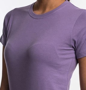 Camiseta deportiva de algodón 95% de LICRA para mujer, ropa de Yoga personalizada con Etiqueta Privada, de alta calidad, venta al por mayor - Product Image 3