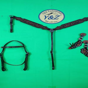 Brida para Caballo Occidental de Cuero Genuino de Alta Calidad Y&Z, Color y Tamaño Personalizables, Hecha a Mano para Uso Ecuestre - Product Image 1